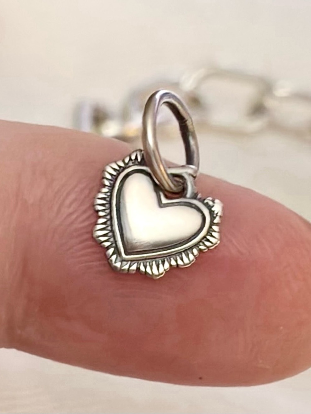 James Avery Brilliant Heart Charm | Vintage Style | 925 Sterling Silver